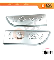 Renault Megane MK2 Scenic MK2 için 2 Parça Krom 1.6 16V Monogram Amblemi Yazısı 8200209130
