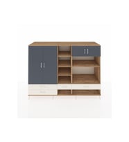 Kronos Dolap 12 Raflı 4 Çekmeceli 4 Kapaklı 220x59x163 Çam-Antrasit/Aytaşı