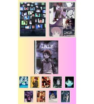 Serial experiments lain Poster A3 ,2 adet defter A4 1adet , fotokart 9 adet