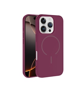 Apple iPhone 16 Pro Max Uyumlu Kılıf M-safe Şarj Özellikli Zore Meta Kapak (Mürdüm)