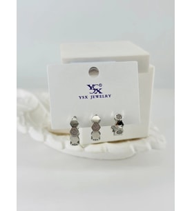 Zirkon Taşlı Üçlü Kombin Küpe - Kp00415