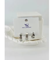 Zirkon Taşlı Üçlü Kombin Küpe - Kp00415
