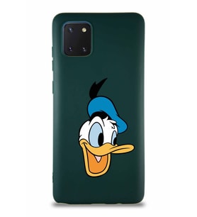 Samsung Galaxy A81 Soft Premier Kapak Donald Duck-A Tasarımlı Silikon Kılıf - Yeşil (Şeffaf)