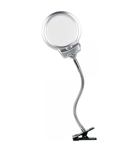 2.5x130 Mm 5x24 Mm Led Aydınlatmalı Büyüteç,masa Üstü Metal Hortum Mandallımg15124c