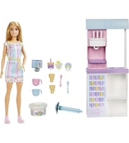 Barbie Dondurma Dükkanı Oyun Seti, 30 Cm Sarışın Bebek, HCN46
