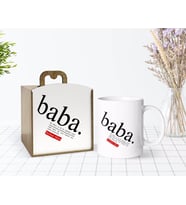 BK Gift Kişiye Özel Ahşap Kutuda Baba Anlamı Tasarımlı Beyaz Kupa Bardak-1