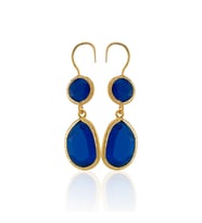 Kadir Jewellery 22 Ayar Altın Kaplama Kadın Taşlı Küpe -El İşçiliği Ve Hipoalerjenik Küpe