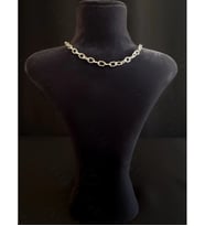 Choker(Tasma) Paperclip Kabartma Çelik Zincir Kolye  Choker Serisi