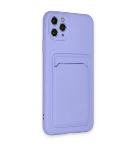 Apple iPhone 11 Pro Max Kılıf Kelvin Kartvizitli Silikon - Lila