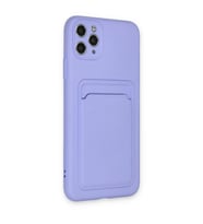 Apple iPhone 11 Pro Max Kılıf Kelvin Kartvizitli Silikon - Lila