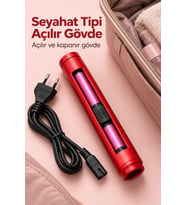 Saç Uçlarına Şekil Veren Seyahat Tipi Maşa ve Düzleştirici