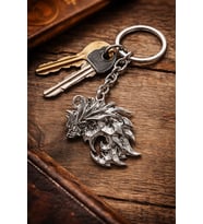 Gümüş Renk Bahamut Figürlü Metal Anahtarlık Unisex Tasarım