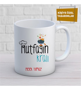 Kişiye Özel İsim Yazılabilir Mutfağın Kralı Kupa Bardak