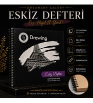 Dreamart Galery Eskiz Defteri 20X20 cm 50 Yaprak Bej Kağıt Spiralli Sert Kapak Karakalem Çizim Defteri