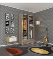 Kenzlife giysi dolabı 2 bölmeli 2 çekmeceli bedri 182*100*42 crd dolap kapaksız