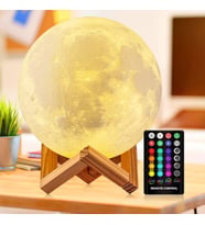 3D Moon Light - Dekoratif 3D Ay Gece Lambası (Beyaz)