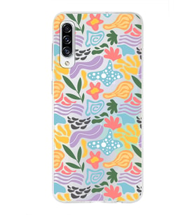 Samsung Galaxy A30s ile Uyumlu 1mm Kapak Memphis Desen Tasarımlı Şeffaf Silikon Kılıf