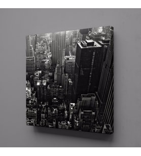 SİYAH YÜKSEK BİNALAR KANVAS TABLO 90x90cm (Karışık)