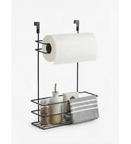 Dolap İçi Asılabilir Metal Kağıt Havluluk ve Deterjan Sepeti Organizer – Dolap Kapağına Asılabilir Kağıt Havlu Askılığı, Deterjan Düzenleyici Raf, Mutfak ve Banyo Kapak İçi Metal Organizer