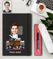 Kişiye Özel Erkek Öğretmen Karikatürlü Defter ve Kalem
