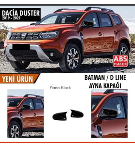 Duster 2 Uyumlu Batman Yarasa Ayna Kapağı Piano Black / 2018 Sonrası
