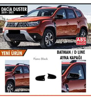 Duster 2 Uyumlu Batman Yarasa Ayna Kapağı Piano Black / 2018 Sonrası