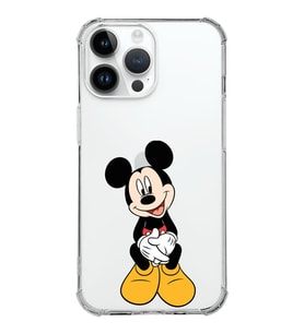 Apple iPhone 14 Pro Max Uyumlu Köşe Korumalı Antişok Kapak Mickey Mouse Tasarımlı Şeffaf  Kılıf