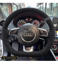 Audi A5-S5-RS5 8T Dikme Direksiyon Kılıfı Alcantara Süet Monza Black Kesik Spor 2007-2011