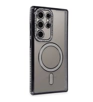 Samsung Galaxy S24 Ultra Kılıf Joke Simli Magneticsafe Kılıf - Siyah