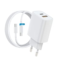 Woyax by Deji Vestel Uyumlu 20W PD Type-C Çoklu Hızlı Şarj Aleti / Cihazı PD ve USB Çıkış 1.2M Type-C Şarj Kablosu