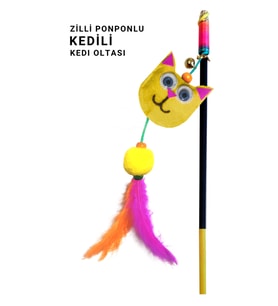Kedili Ponponlu Zilli Kedi Oltası