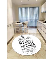 Beyaz Kaymaz My Kitchen My Rules Daire Mutfak Halısı AR857