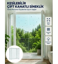 Kesilebilir Çift Kanatlı Pencere Sinekliği Dayanıklı File