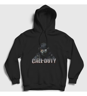 Presmono Unisex Siyah Soldier Call Of Duty Kapüşonlu Sweatshirt 27453tt