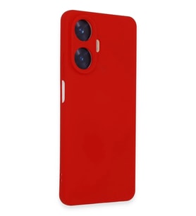 Realme C55 Kılıf Nano içi Kadife Silikon - Kırmızı