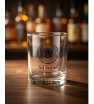 Kişiye Özel İsimli Viski Bardağı – Monogram Tasarım 300 ml Cam Whiskey Glass Hediyelik