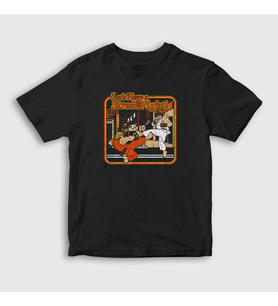 Presmono Unisex Çocuk Siyah Ryu Vs Ken V2 Street Fighter T-Shirt 411359tt