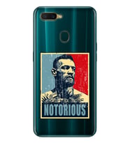Oppo A5S/AX7/A12 Uyumlu Conor Mcgregor Notorious Desenli Şeffaf Telefon Kılıfı