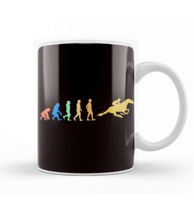 Retro Evolution Equestrian Sport Horse Riding Dressage Kupa Bardak Porselen