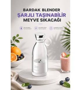USB Şarjlı Kablosuz Blender Kompakt ve Taşınabilir Meyve Hazırlayıcı