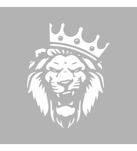 Kral Tacçlı Aslan Sticker siyah 20x20 CM (Beyaz)