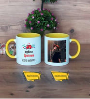 İngilizce Öğretmeni Kupa Bardak Sarı Fotoğraflı Öğretmenler Günü Hediyesi