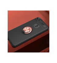 Huawei P10 Lite Uyumlu Kılıf Zore Ravel Silikon Kapak (Siyah-Rose Gold)