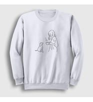Presmono Unisex Beyaz Dog And Coffee Köpek Sweatshirt 286028tt (Beyaz)