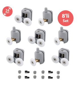 Duşakabin Tekerleği 8Li Set Teker Çapı 24 mm