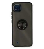 Newface Realme C11 2021 Kılıf Montreal Yüzüklü Silikon Kapak - Siyah