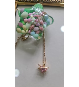 AŞK PEMBE KALP ÇELİK KOLYE_sheda08