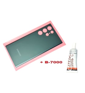 Tkgz Samsung Galaxy S22 ULTA Arka Pil Batarya Kapağı (CAM+B-7000) YEŞİL