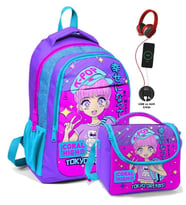 Coral High Kız Çocuk Okul Çantası ve Beslenme Çantası Seti - Pembe K-Pop
