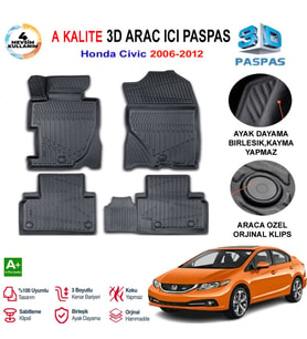 Honda Civic Fd6 3D Paspas Havuzlu Pro 2006-2012 Arası